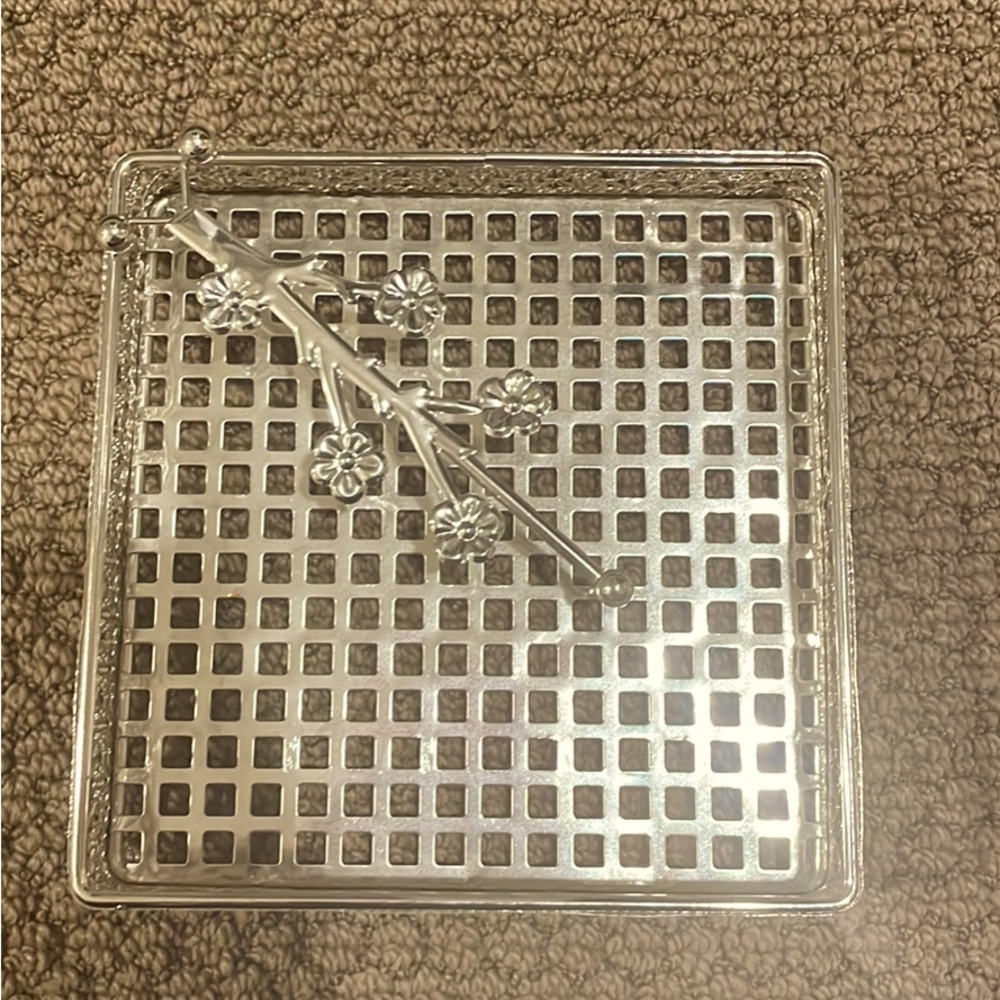 Napkin Holder | Silver | Floral